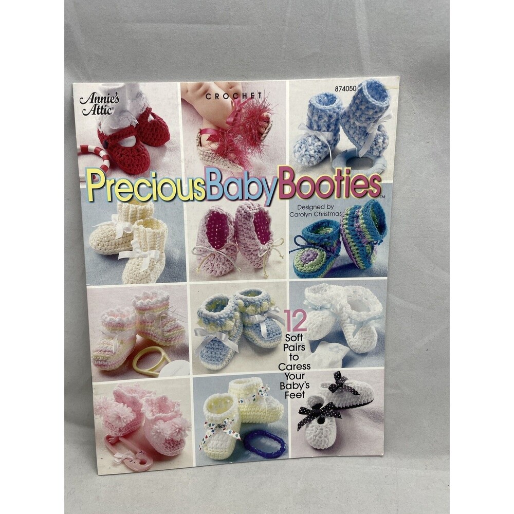 Precious Baby Booties Crochet Patterns Annie's Attic 874050 Carolyn Christmas
